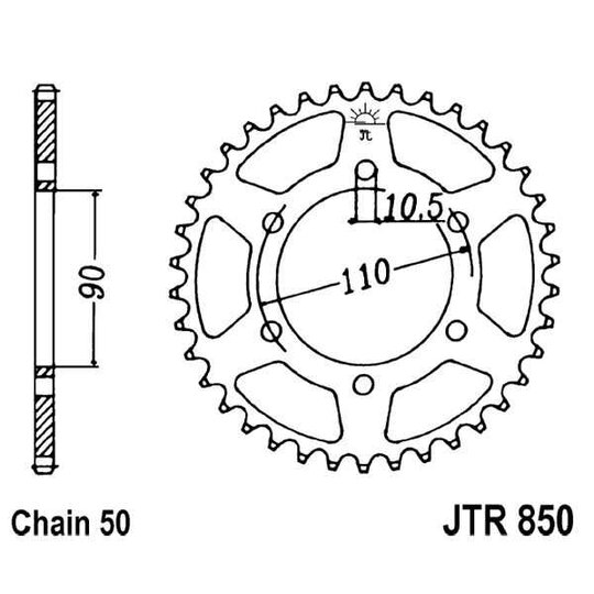 Reťazová rozeta JT JTR 850-33 33T, 530